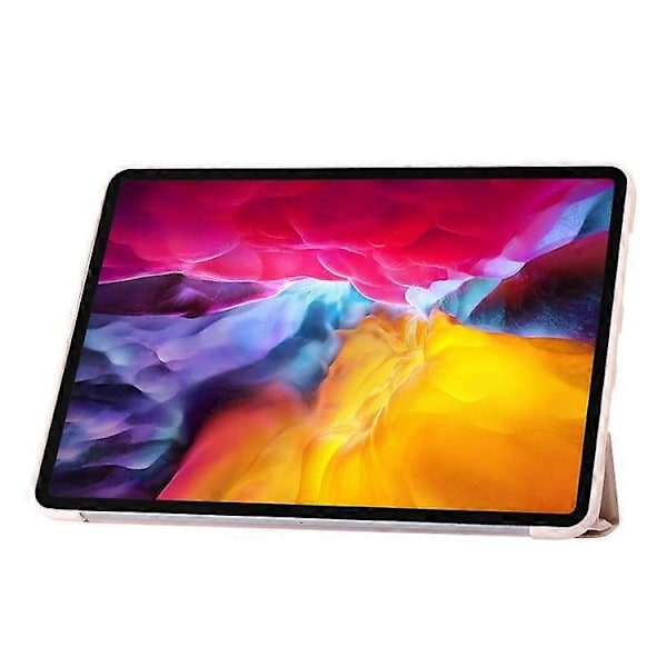 Kompatibel med iPad Pro 13 (2024) Deksel Origami Stativ Auto Sleep / Wake PU Lær+Silikon Nettbrettdeksel Pink