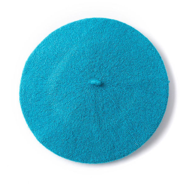 Høst- og vinterhatt ull fortykket beret fransk artist beret kvinnelig malerhatt beanie lue lake blue