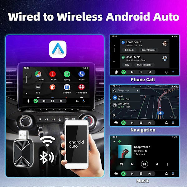 CarAiBox 2-i-1 Plug and Play Trådlös CarPlay Adapter Trådlös Android Auto Dongle Box för Bilradio med Kabelansluten CarPlay