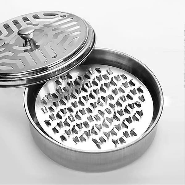 Myggespiralboks i rustfrit stål - Rustbestandig, ventilationshuller grid