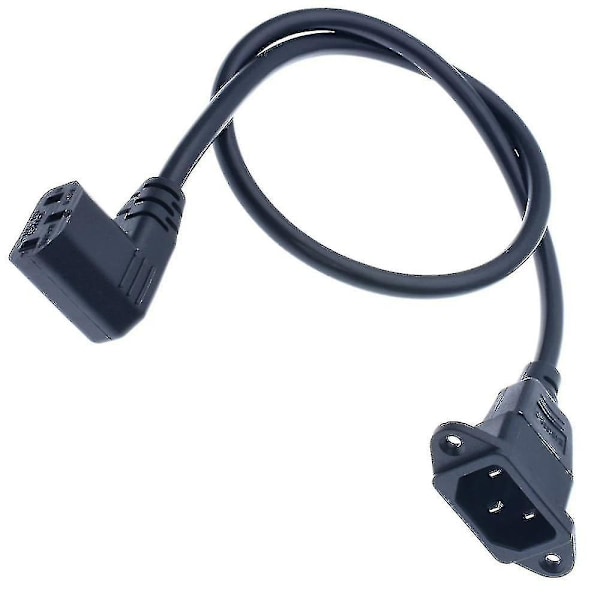 IEC320 C14 till C13 förlängningskabel, C14 med skruvhål och C13 kort längd