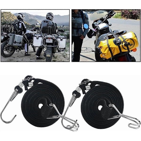 4 stk. Elastiksnore med kroge, 2 m elastiksnore med kroge, cykel, biltransport