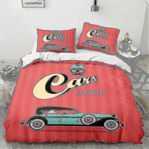 2/3 kpl Classic Cars vuodevaatteet set Pussilakana cover 1 hengen King Style 135 140*210cm two-piece set