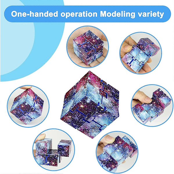Infinity Cube Fidget Leksak Stressreducerande Fidgeting Spel för Barn och Vuxna, Söt Mini Unik Pryl för Ångestlindring och Döda Tid (Stjärnklar Himmel)