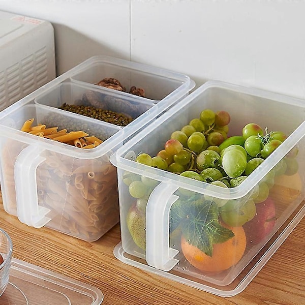 2 Pakk Plast Oppbevaringsbokser med Uttakbare Beholdere Håndtak Mat Oppbevaringsorganisator Bokser med Lokk