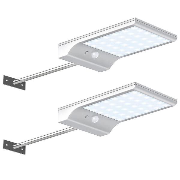 2 st 36 LED Solcellsdriven Utomhus Väggpanel Lampa med Dagsljussensor