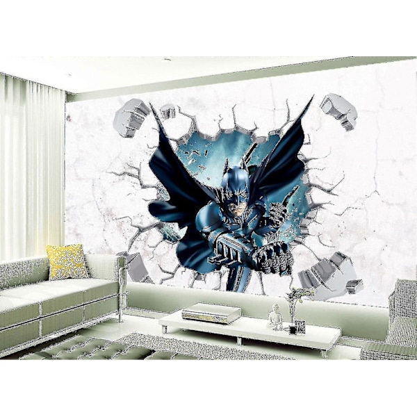 3D knækket væg Batman anime vægklistermærker vægmalerier dekaler 60x90cm