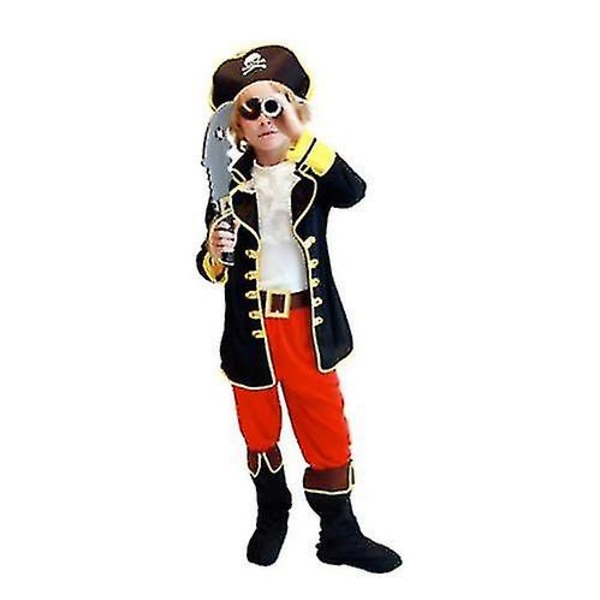 Carnival Pirate Kostym Cosplay Barn Pojkar Flickor Halloween Födelsedagsfest Klädset 120-130cm