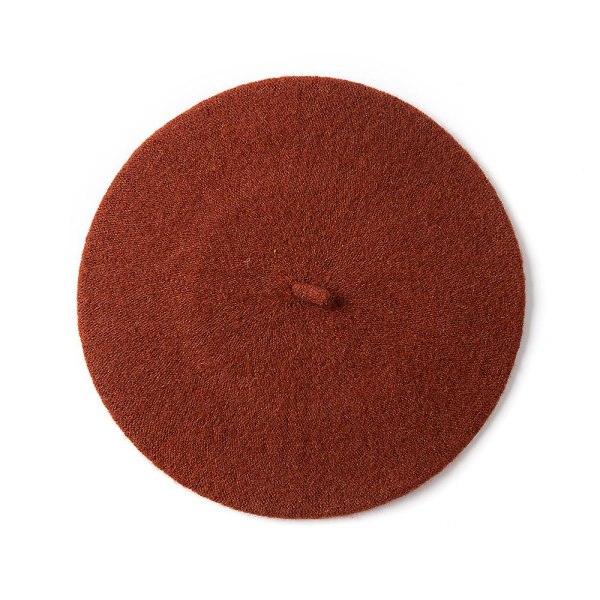 Höst- och vinterhatt ull förtjockad basker fransk konstnär basker kvinnlig målarmössa beanie caramel