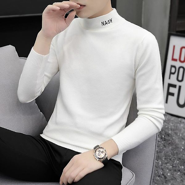 Stickad Herr Polotröja Varma Ulltröjor Herr Casual Pullover