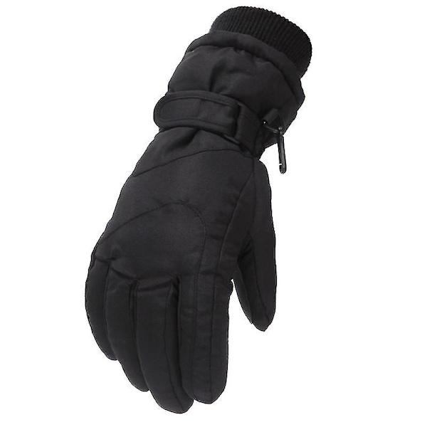 Ett par vinterhandskar för barn, herr och dam, skidhandskar utomhus, vindtäta S-XL Black M