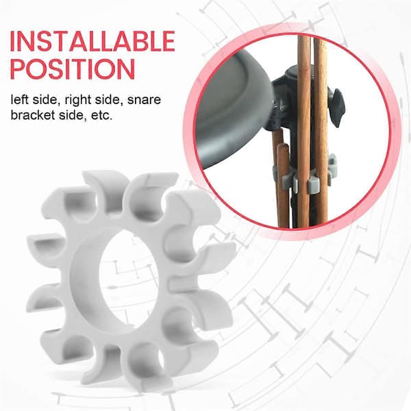 Trommestikkholder Klips for V TD 38mm Trommer Silikon Trommestikk Stativ Klips Tilbehør Grå