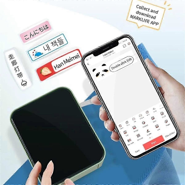 Bærbar Mini Bluetooth Termisk UV-klistremerkeprinter Uten Blekk, Selvklebende for DIY Håndverk Hjemmekontorbruk
