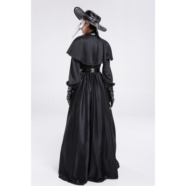 Halloween kostume Raven Doctor Kostume Plague Doctor Cosplay Cosplay Hat + Maske + Tøj + Bælte + Handsker L