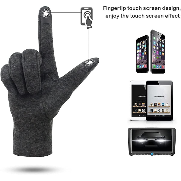Crday Dame Touch Screen Hansker - Vinterhansker Touchscreen Full Finger For Utendørs Gave