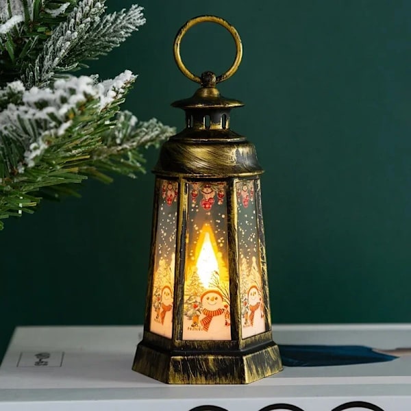 Upplyst Jul Snögloblykta Batteridriven LED Nattlampa med Krok Julgransprydnader Presentidéer Pink
