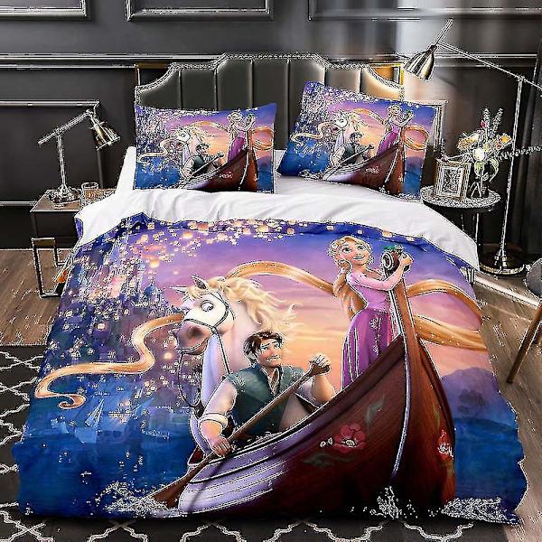 Eventyrprinsesse-serie Barnesengeklær 3D-trykk Dynetrekk Putetrekk Frozen Szx 90*200two-piece