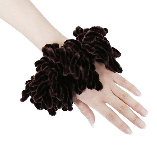 1 stk. Muslimsk Kvinder Fluffy Velvet Hijab Scrunchies Ensfarvet Simpel Stor Hårring