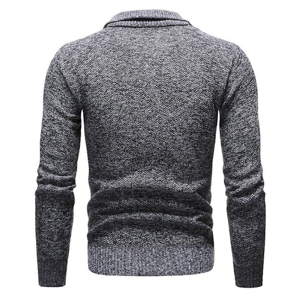 Herrkläder Vinter Vardagliga Tröjor Herr Höst Halv Hög Krage Dragkedjor Varma Fleece Pullovrar Herr Tjock Varm Stickad Tröja Dark Grey M