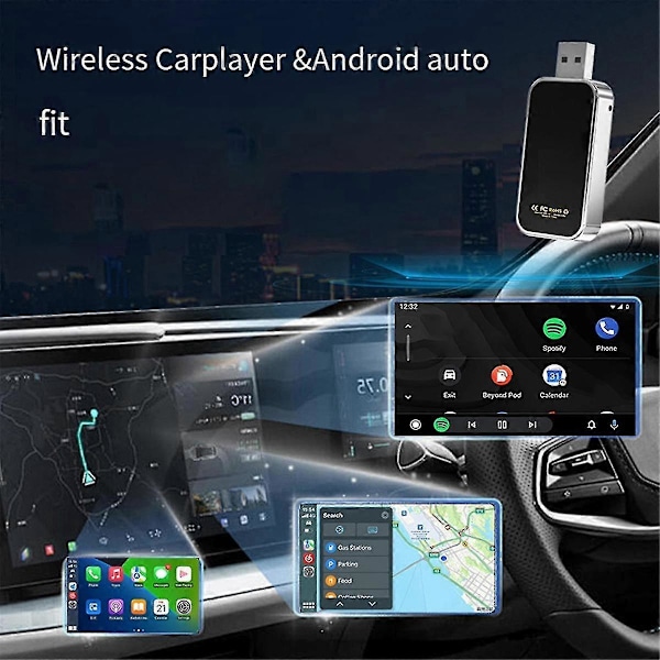 Usb 2 In 1 Langaton Carplay Android -sovitin Langaton sovitin Autosovitin Muunna Langallinen Android Auto Langattomaksi