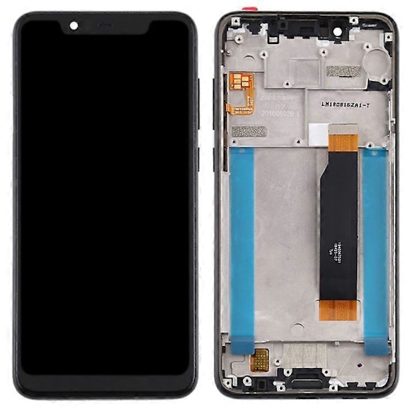 Yhteensopiva Nokia 5.1 Plus / Nokia X5 Luokka C LCD-näyttö ja kosketusnäyttöpaneeli + kehys, varaosa (ilman logoa)