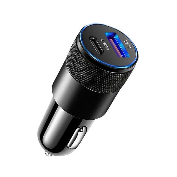 15W USB PD billader med doble porter for rask lading til iPhone black