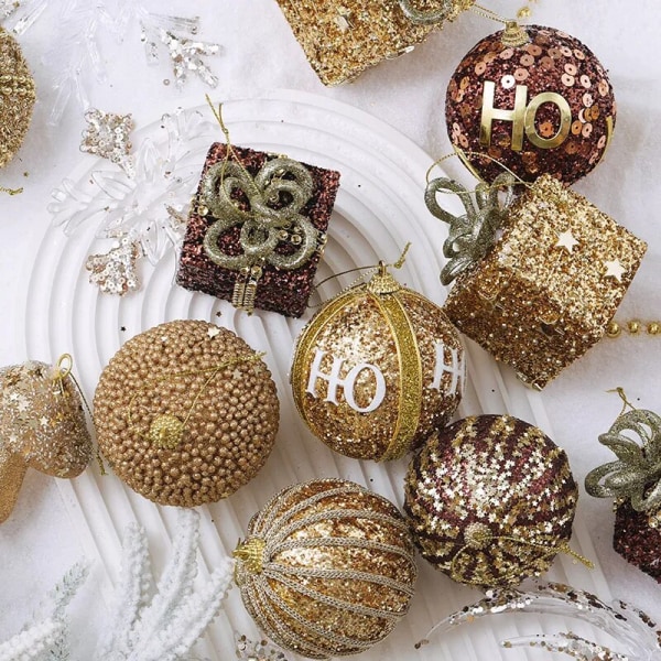 Champagne Julgransdekorationer Bollar Julgranskulor Julfest Hängande Kulor Ornament Juldekorationer för Hemmet Nyårsgåva Green 6cm