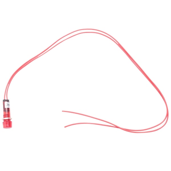 Indikator Pilot Signallampe Rødt Lys AC 250V m/ 2 Ledninger