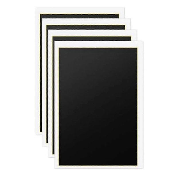 4 ark laserindgraveringsmærkningspapir, 15,35x10,63 tommer laserfarveindgraveringspapir (sort, 39x27 cm)