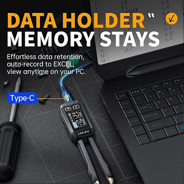 LCR-ST1 10KHz LCR Meter Pincett, Mini Smart SMD-testare, Automatisk Komponentigenkänning Elektronisk Komp