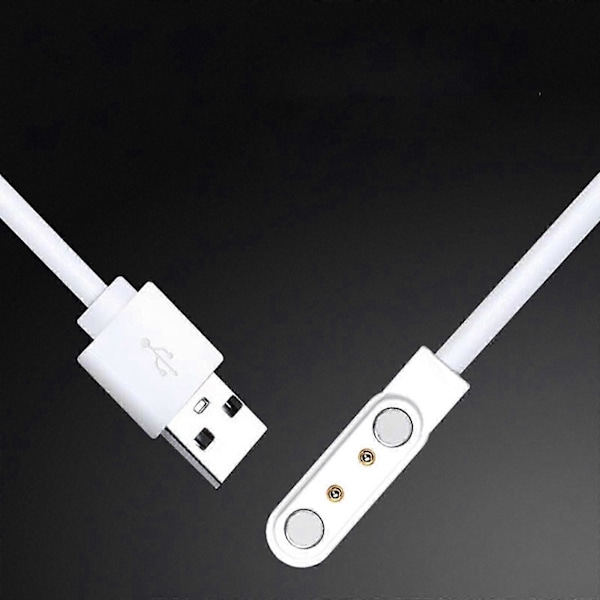 Yleismallinen USB-laturitelakka 2-nastaiselle magneettiselle kellon latausvirtasovittimelle White 7.62mm
