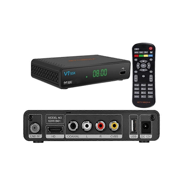V7 S5X med USB WiFi DVB-S/S2/S2X Full HD 1080P Klar Understøtter 4G/3G Dongle Satellitmodtager EU PL