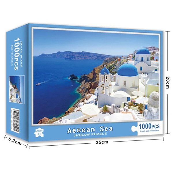 Puslespill for 1000 brikker Papirpuslespill Pedagogisk Intellektuell Dekompresjon DIY Puslespill Leker Gave Turkish love sea