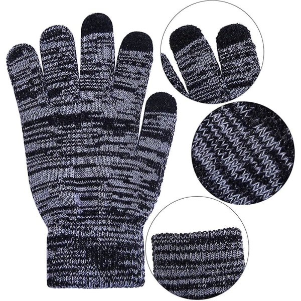 12 paria Winter Touchscreen Gloves Joustavat neulotut tekstiviestihanskat