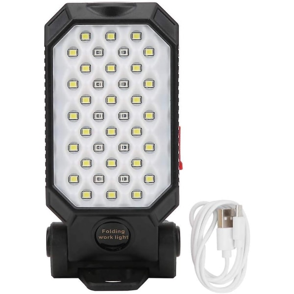 COB LED Værkstedslampe, Genopladelig Lommelygte, 39 LED Vedligeholdelseslampe Med Magnetisk Bund, Til Indendørs Garage Nødbrug