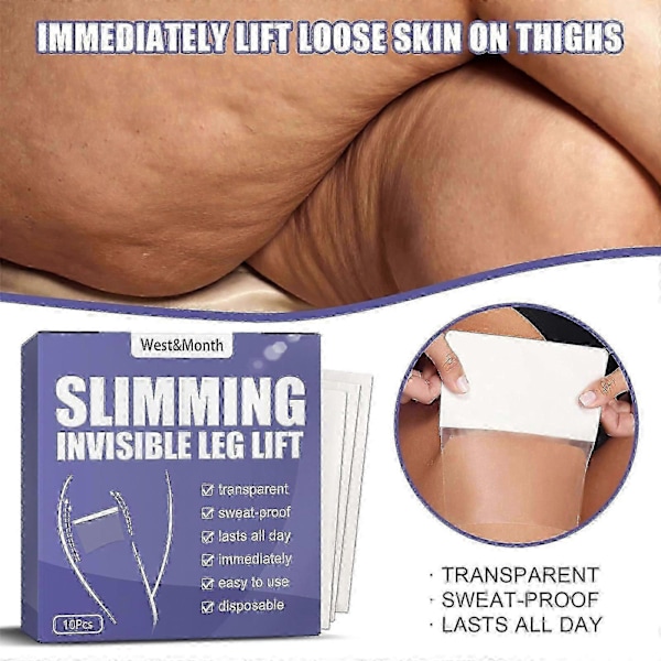20 stk. lår-løftetape - Usynlig løftesticker, umiddelbart oppstrammende lårplaster, glatte cellulittplaster for lår, benoppstrammende tape Shap Fian