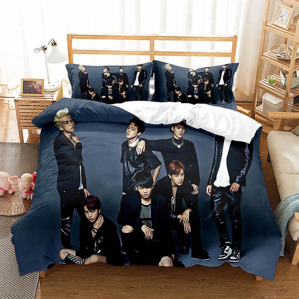 Bts 3D-tryckt Sängklädesset Påslakan Örngott Barn Present Färg 8 US TWIN 173x218cm