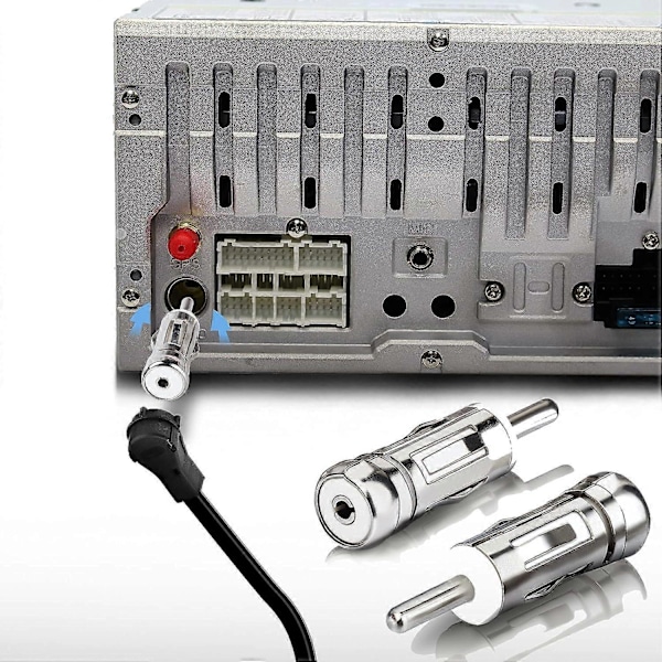 2 Pakke Bilradio Antenne Adapter DIN til ISO Stik Antenneadapter Kompatibel med Bilantenne Hovedenhed Rce