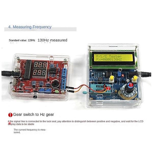 Kapacitans- och induktansmätare Frekvensmätning DIY Elektronisk Kit 51 Monolitisk Testare Circ