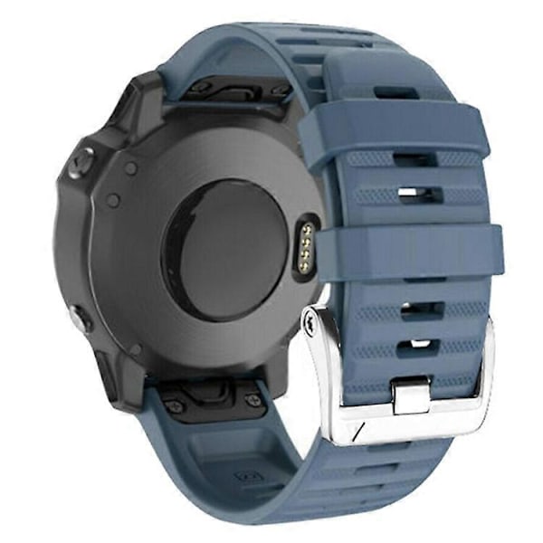 Kompatibel med Garmin Tactix 7 Pro / Fenix 7X / Fenix 6X Pro 26mm Klockarmband Silikonarmband med Stål Silver Spänne OceanBlue