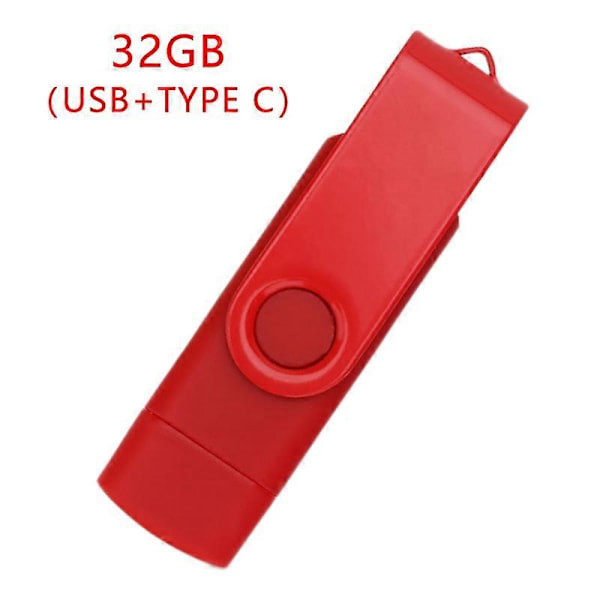 Flash Disk, Oxideret Klips (USB+TYPE C) 3.0 32GB Flash Hukommelse U Disk til Android Enhed/Pc/Tablet/(R