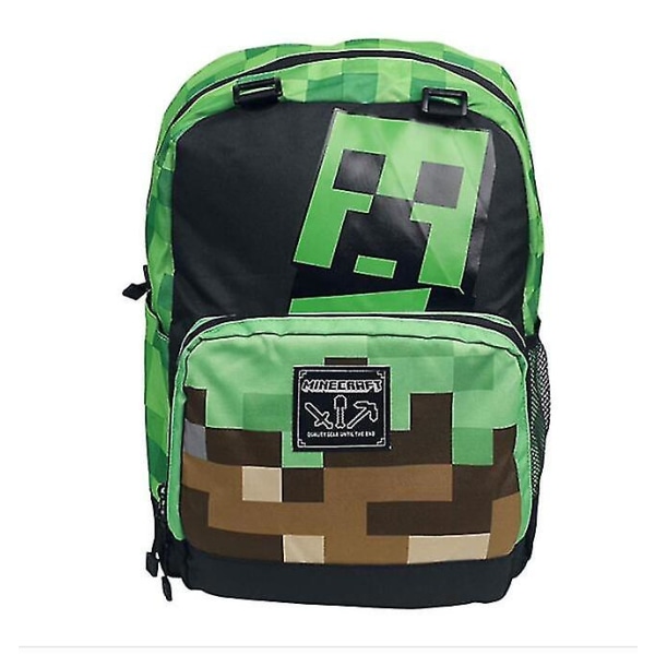 Minecraft Runt Omkring Skolväska Ryggsäck 17 Tum Creepy lawn