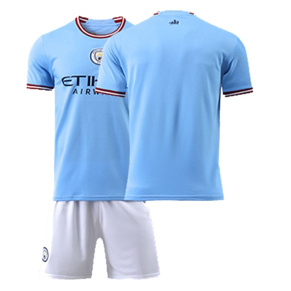 22-23 Manchester City Home Vuxen fotbollssats för barn nr. nummer No Number 18