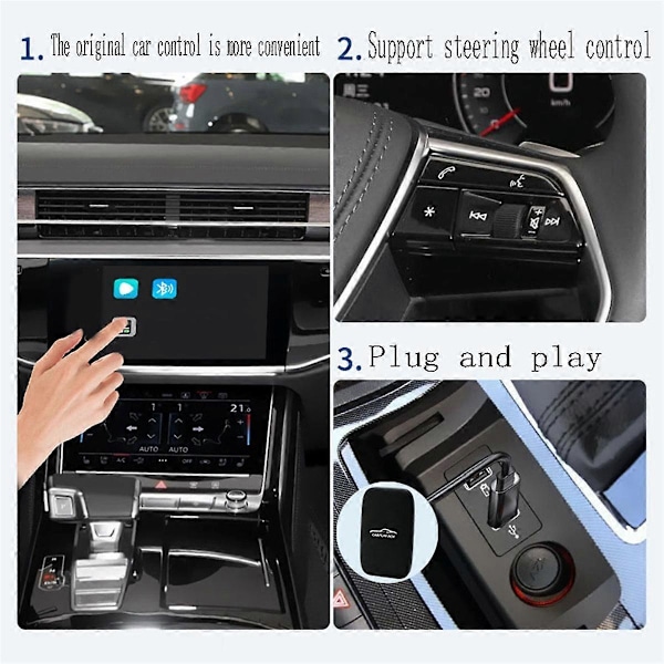 Android TV CarPlay AI Box langaton Carplay-sovitin sisäänrakennetulla kaupalla, tukee auton älyjärjestelmiä