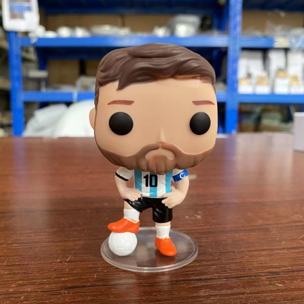 Funko Pop Fotballstjerner Lionel Messi #10 Dekorasjon Ornamenter Action Figur Collection Modell Leke for barn Bursdag Lekegave Gave 10