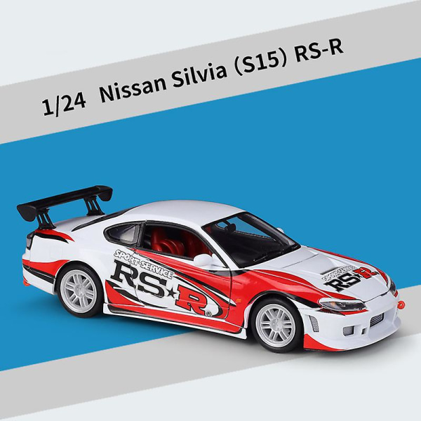 1:24 Nissan Silvia S15 Supercar Alloy Bilmodell Diecasts Toy Veh