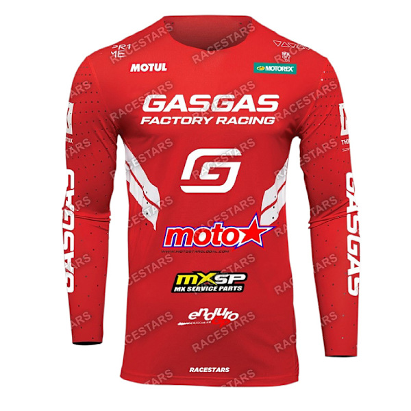 Downhill Motorcykeltröja Mountainbike Långärmad T-Shirt red XS