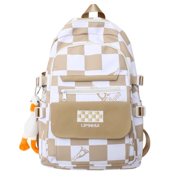 2023 Ny Nylon Taske Stribet Rygsæk Junior Skoleelev Skoletaske Black