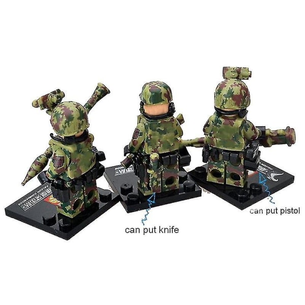 6 st Falcon Commando Minifigur Militär Monteringsleksak