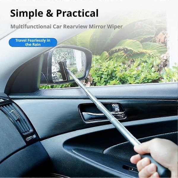 Car Mirror Scraper Telescopic 20-65cm ABS Metal Rod Water Removal Tool Rosa